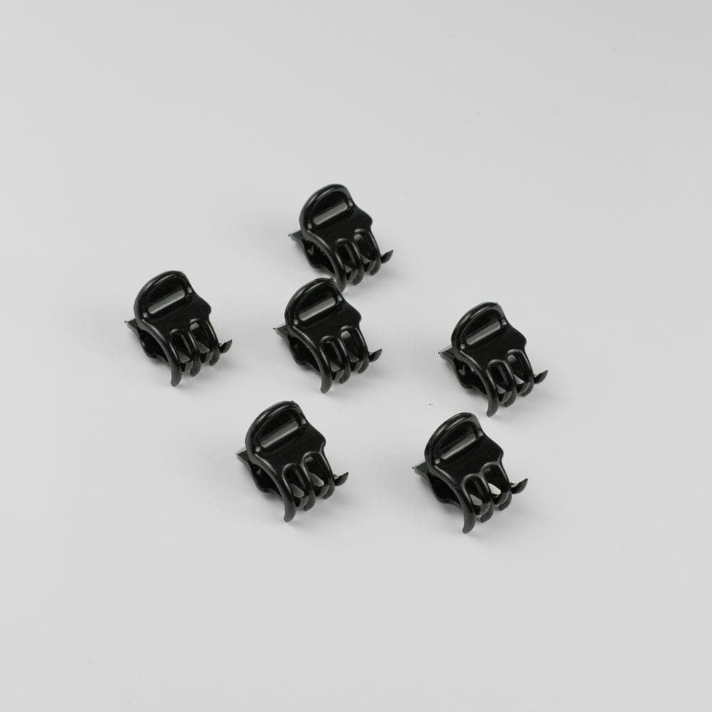 6x Micro Hair Claw Clips in Black French Hair Accessories at Tegen Accessories