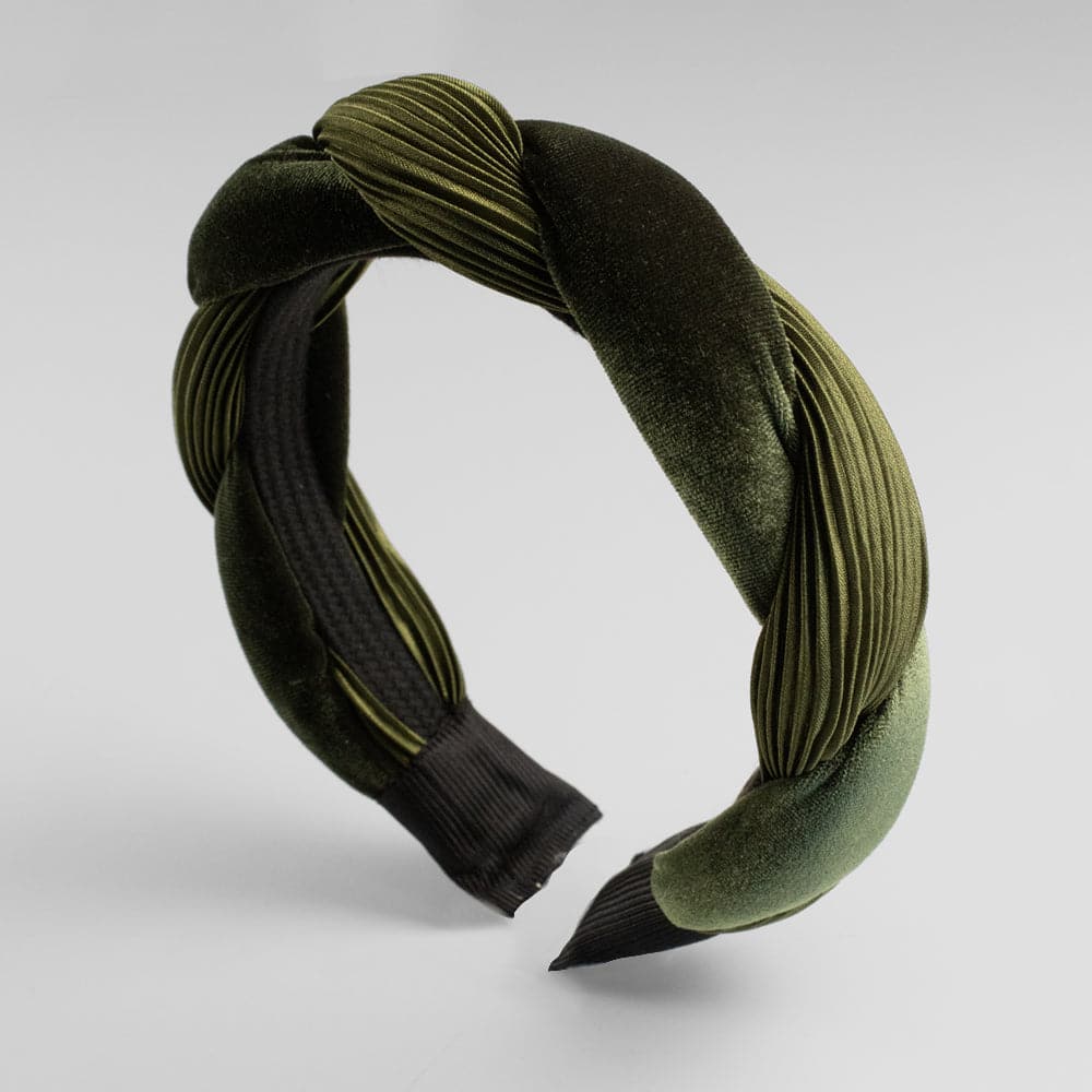 Handmade Velvet Twist Headband Green at 168澳洲5体彩正规官方平台网站 Accessories