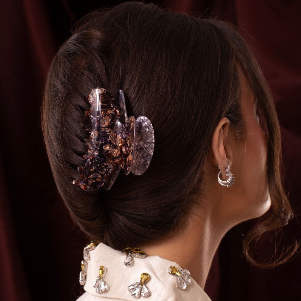 Limited Edition Medium Hair Claw Clip 9cm Russet Rose Handmade French Hair Accessories at 168澳洲5体彩正规官方平台网站 Accessories