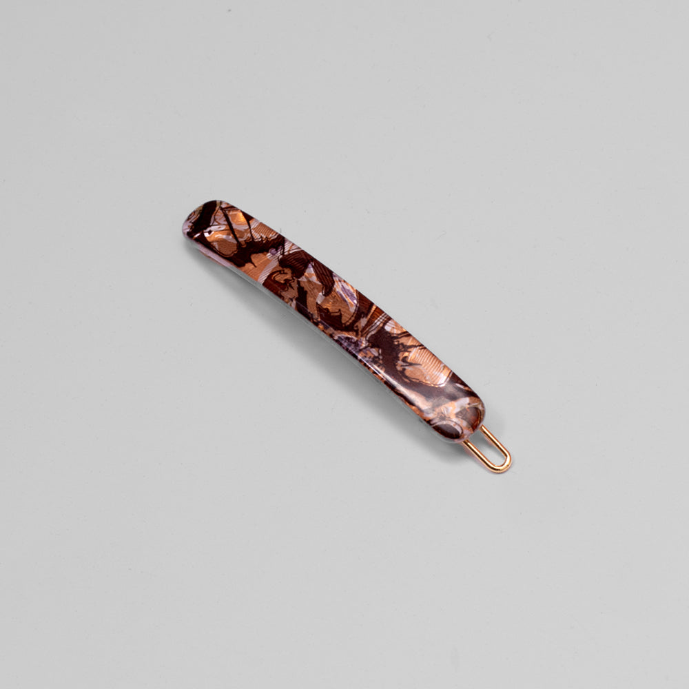 Limited Edition Narrow Hair Clip 6cm Russet Rose Handmade French Hair Accessories at 168澳洲5体彩正规官方平台网站 Accessories