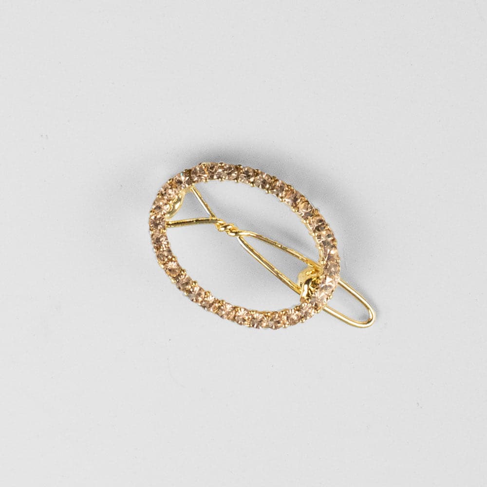 Mini Swarovski Crystal Oval Hair Clip Swarovski Crystal in Rose Gold Crystal at Tegen Accessories