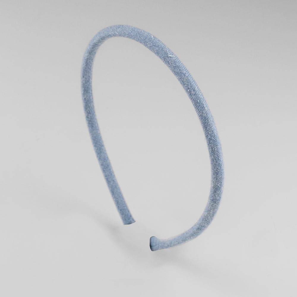 Narrow Fabric Headband at Tegen Accessories in Denim