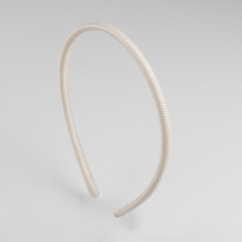 Narrow Fabric Headband at Tegen Accessories in Ivory
