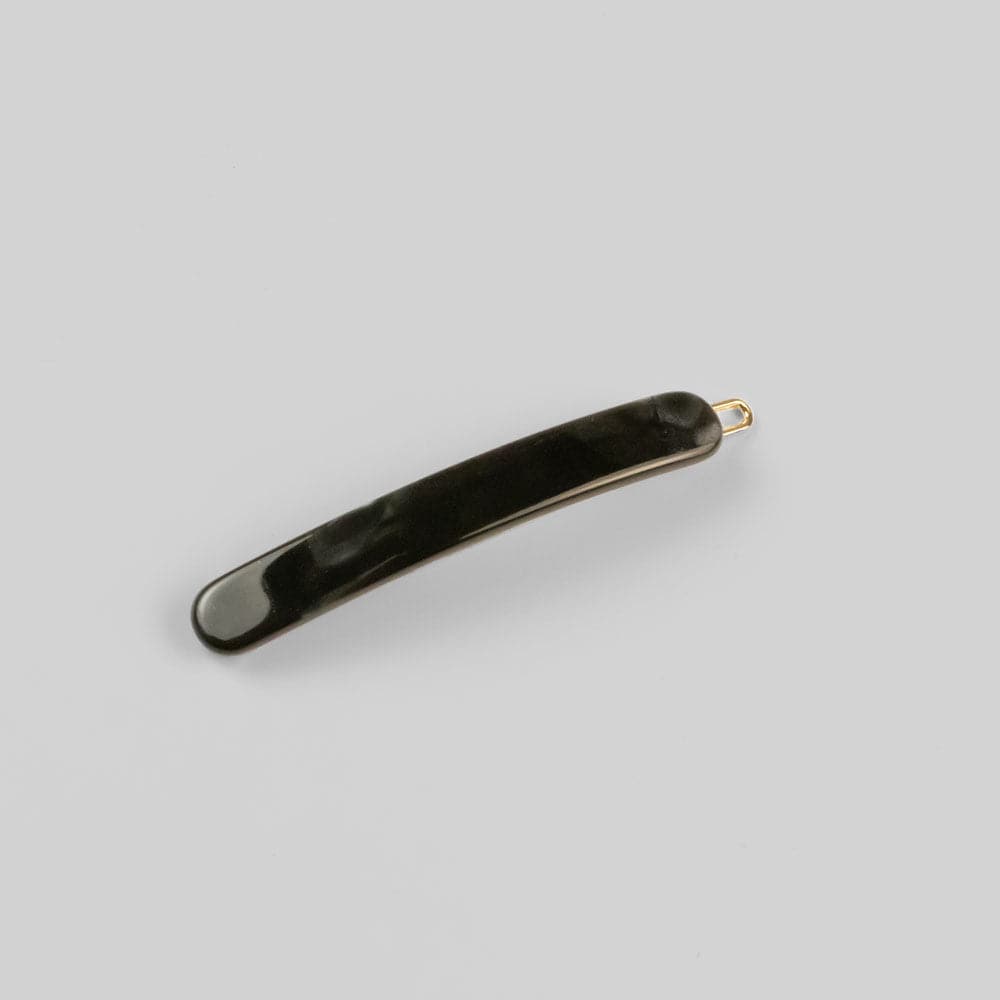 Narrow Hair Clip in 6cm Black Marble Handmade French Hair Accessories at 168澳洲5体彩正规官方平台网站 Accessories